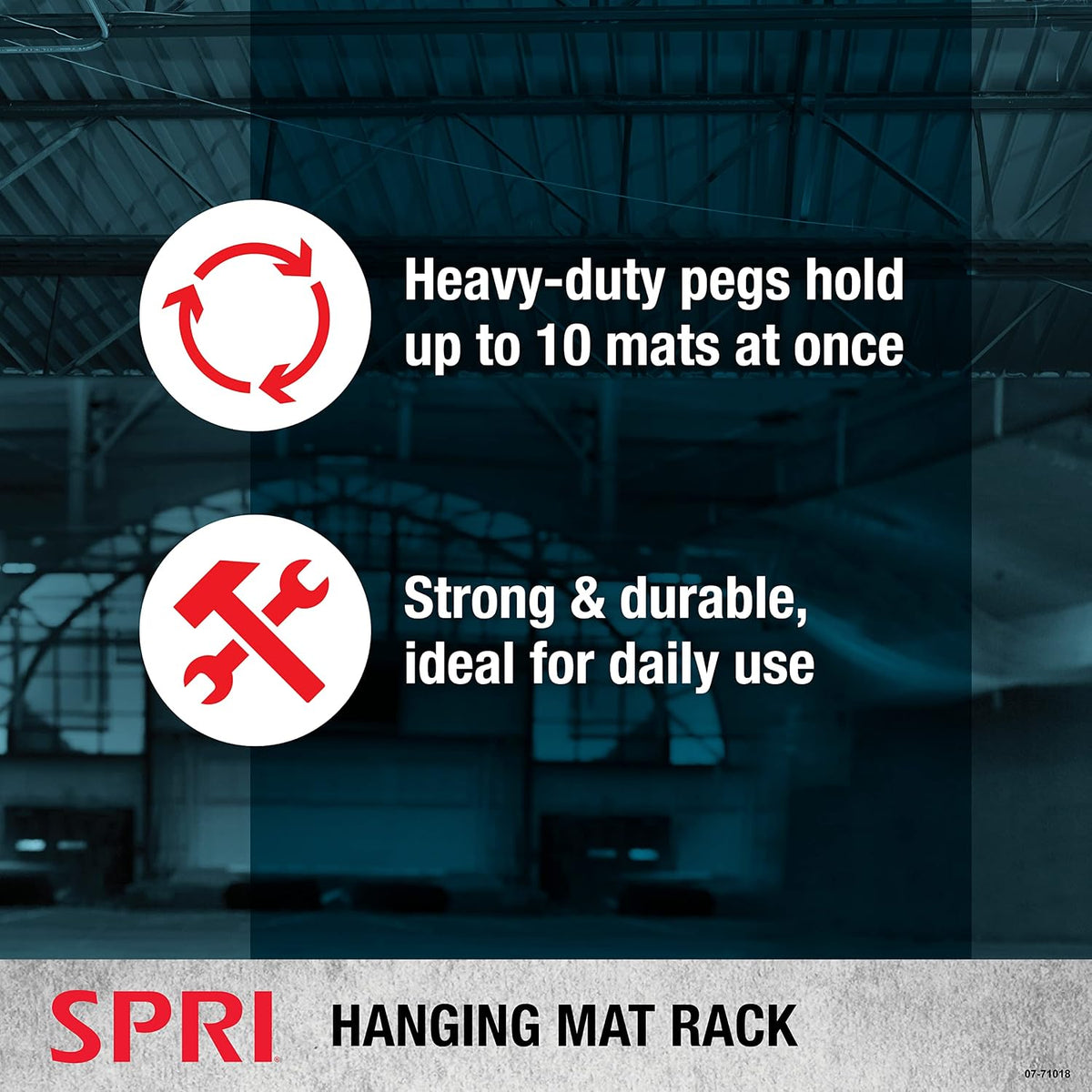 SPRI Hanging Exercise Mats for Gyms, Closed-Cell Foam Yoga & Fitness Mats with Grommets, Thick Workout Mats for Studios & Group Fitness Classes