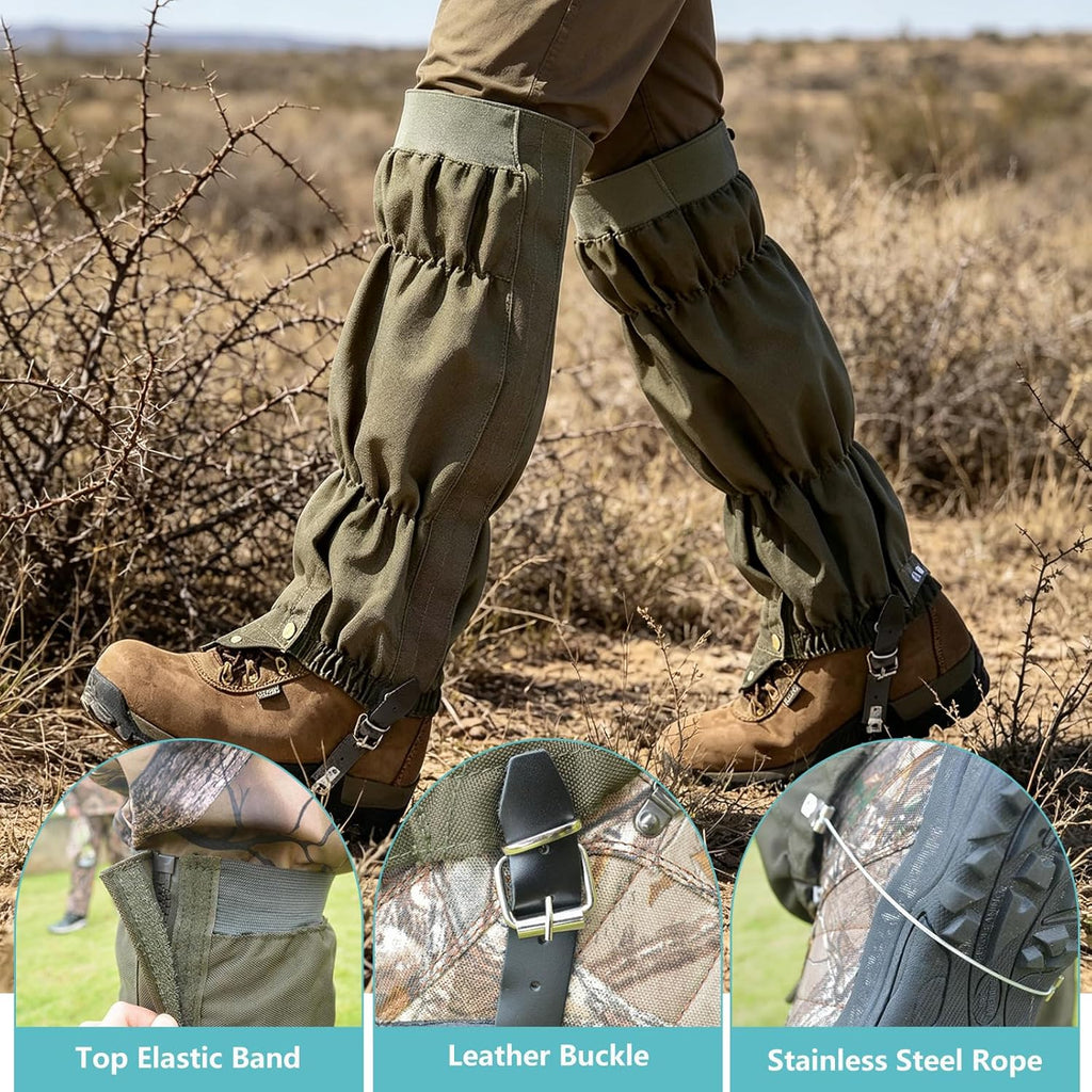 Snake Gaiters for Men & Women Snake Proof Leg Gaiters, Army Green