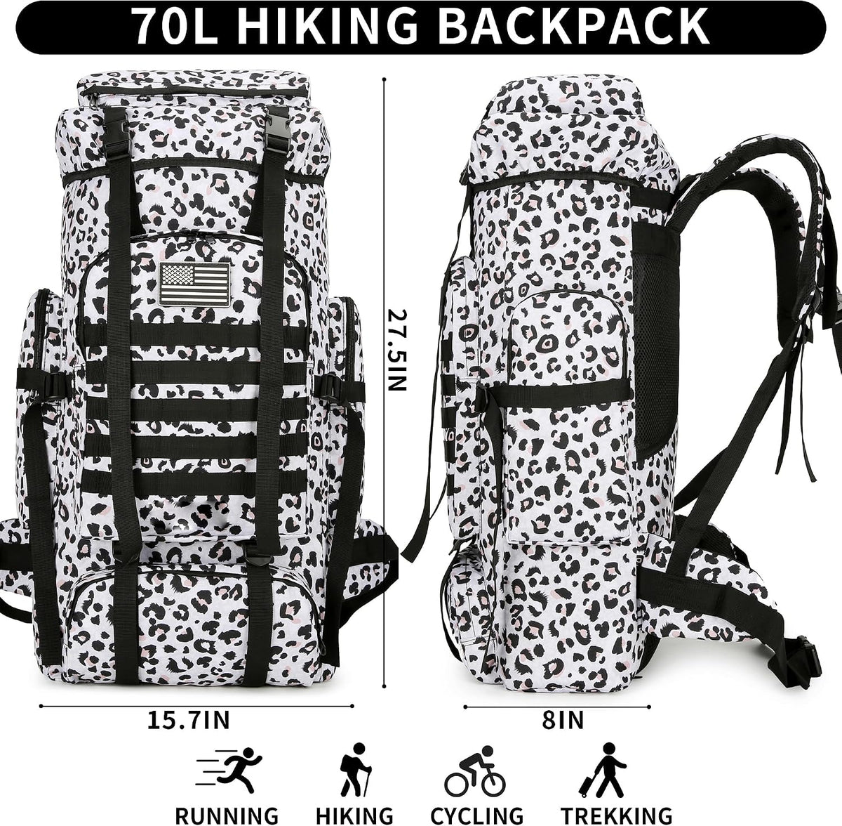 Hiking Backpack for Men 70L/100L Camping Backpack Military Rucksack Molle 3 Days Assault Pack for Climbing