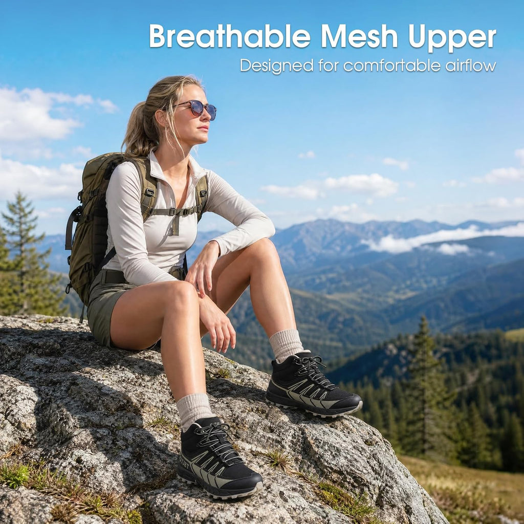 Women's Lightweight Waterproof Hiking Boots Mid Ankle