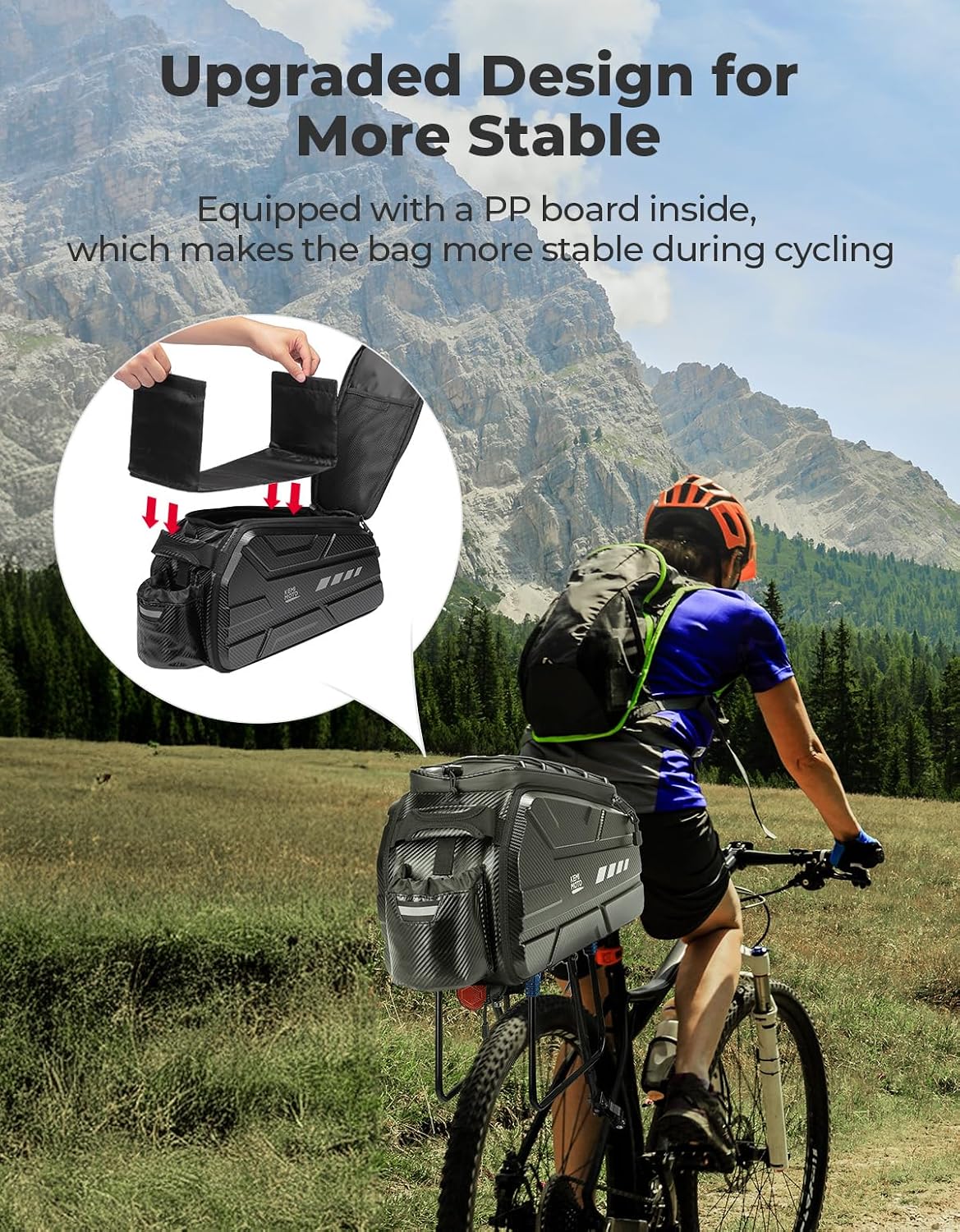 KEMIMOTO Bike Rear Bag, 13L/20L/40L EVA Hard Shell
