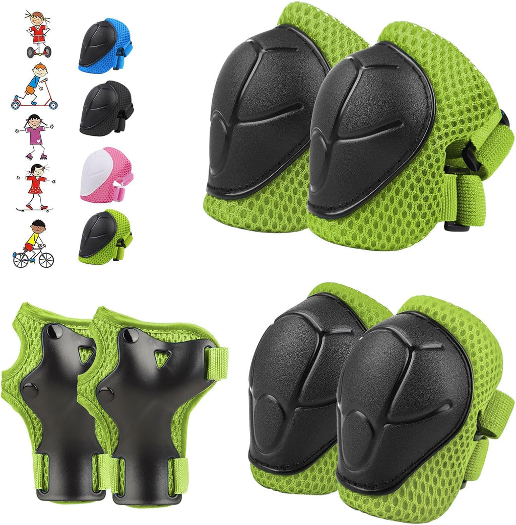 WayEee 6PCS Kids Protective Gear Set Knee Pads Elbow Pads Wrist Guards/3-14