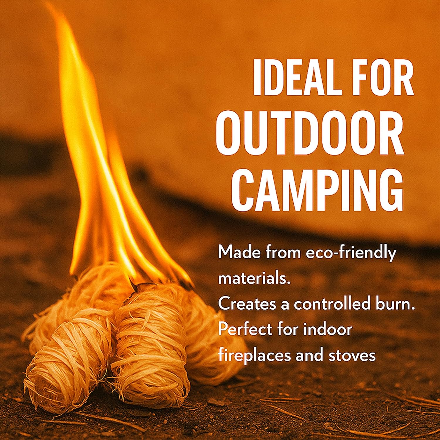 60 pcs Fire Starter - Natural Fire Starters for Campfires, BBQ
