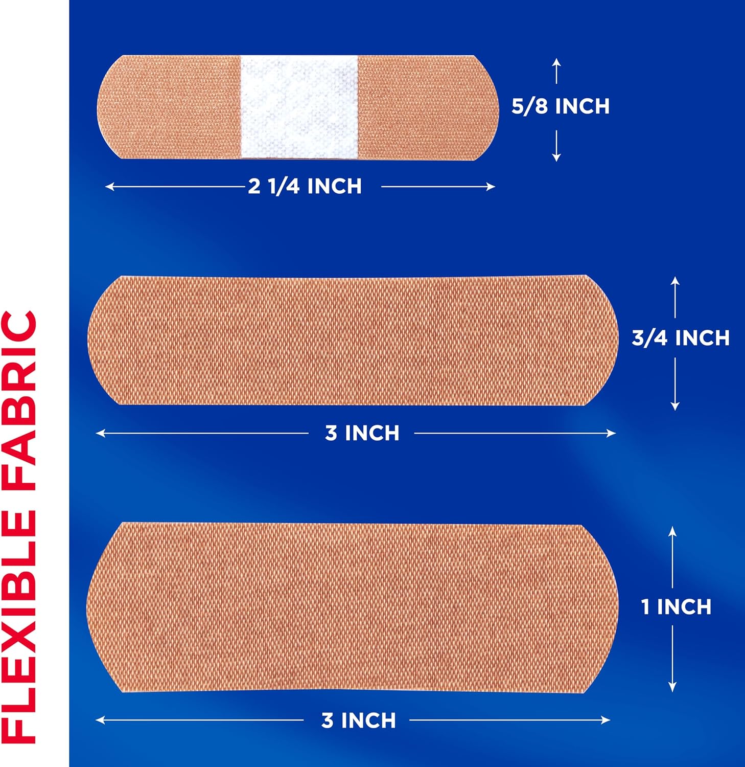 BAND-AID Brand Flexible Fabric Adhesive Bandages, Assorted, 2 x 100 Count