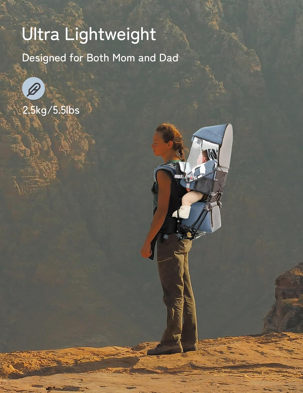 besrey Toddler Hiking Backpack Carrier-Adjustable Padded Shoulder Straps | Baby Backpack Carrier with Large Storage Space, Sunshade and Raincover, Safety 3-Height Seat, Comfortable and Lightweight