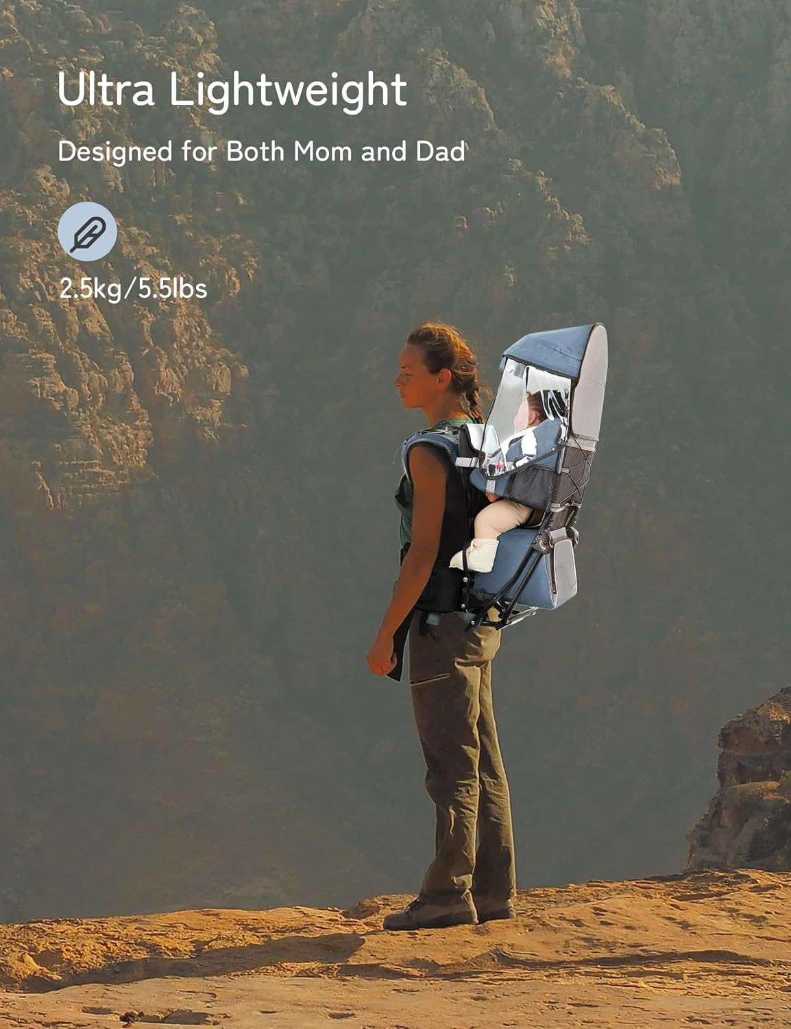 besrey Toddler Hiking Backpack Carrier-Adjustable Padded Shoulder Straps | Baby Backpack Carrier with Large Storage Space, Sunshade and Raincover, Safety 3-Height Seat, Comfortable and Lightweight
