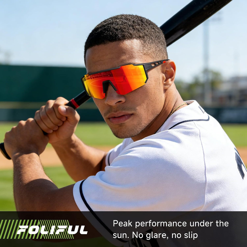 Polarized Sports Sunglasses Men Women for Running Baseball Cycling