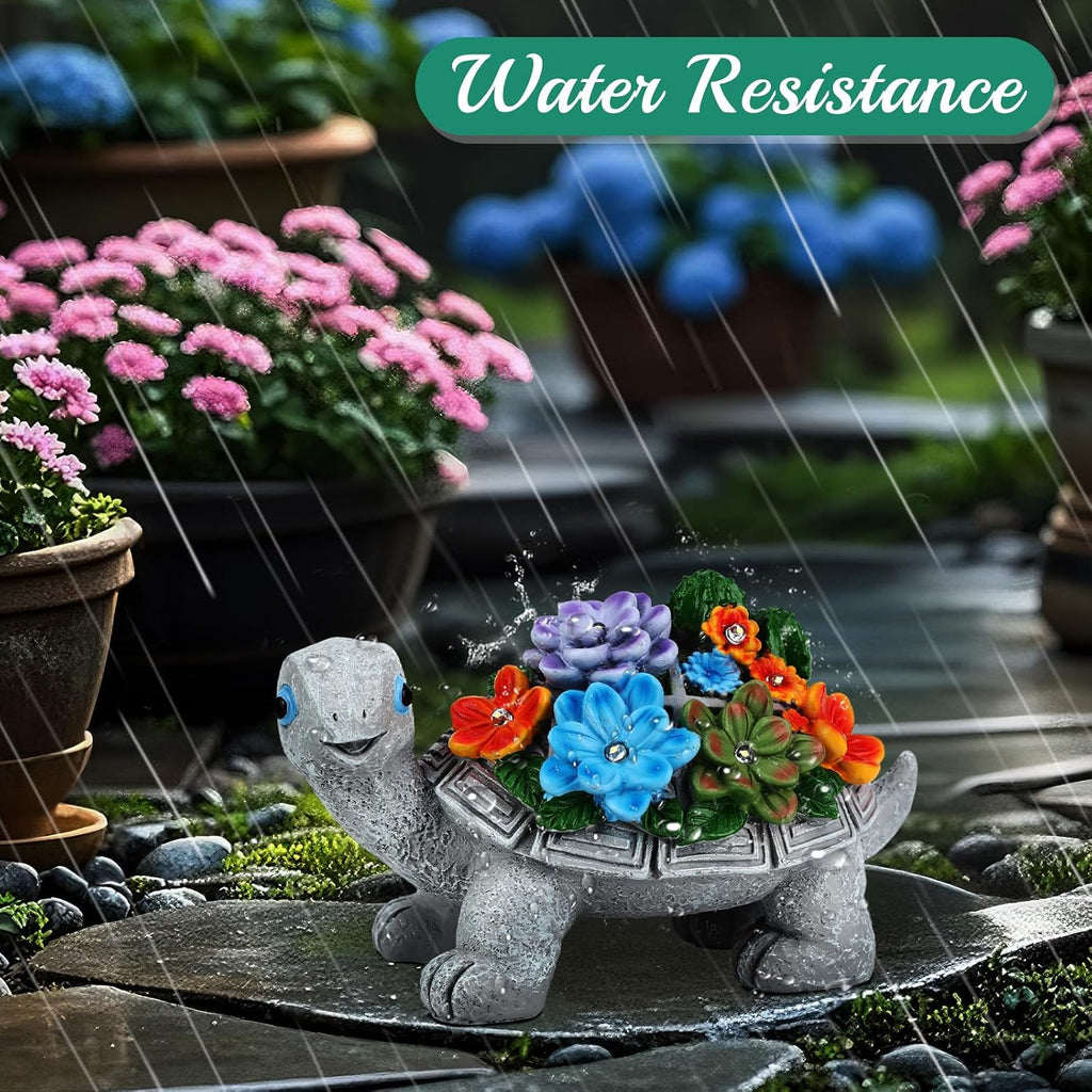 Linkax Turtle Statues Solar Garden Decor, Christmas Gift for Grandma Mom