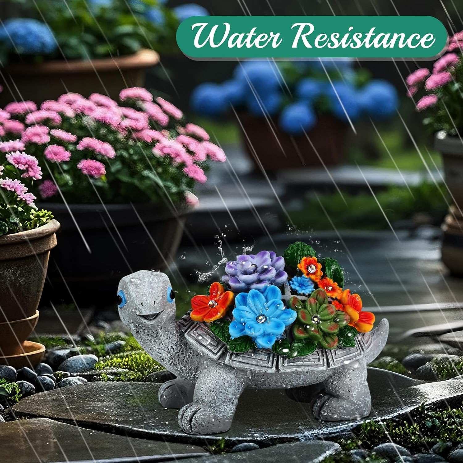 Linkax Turtle Statues Solar Garden Decor, Christmas Gift for Grandma Mom