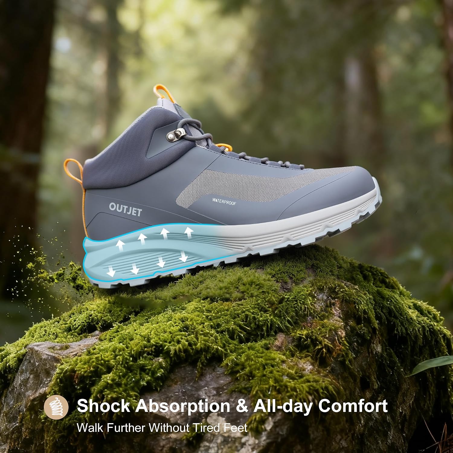 Men's Waterproof Hiking Boots Lightweight Comfortable Outdoor Walking Trail Boots Shoes