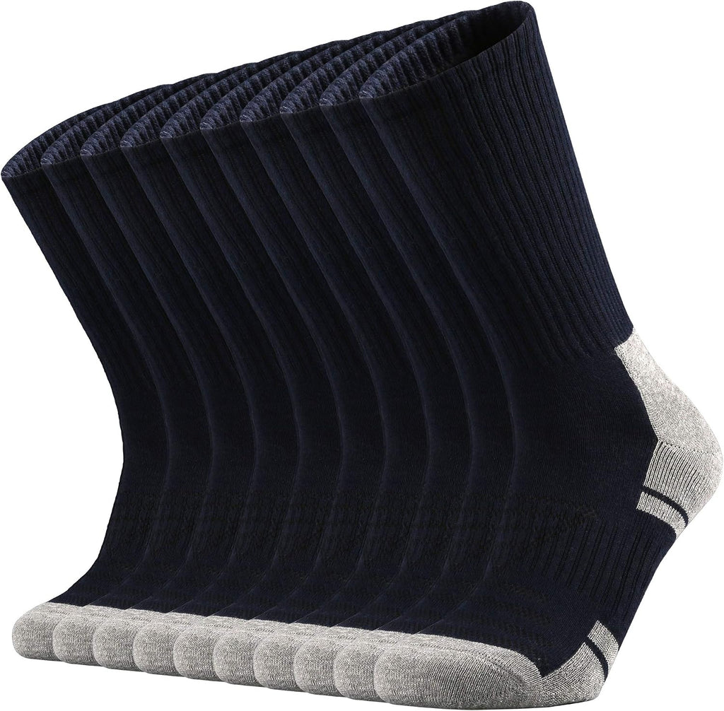 Ortis Cotton Cushion Crew Athletic Socks for Men Work Boot Sports Exercise