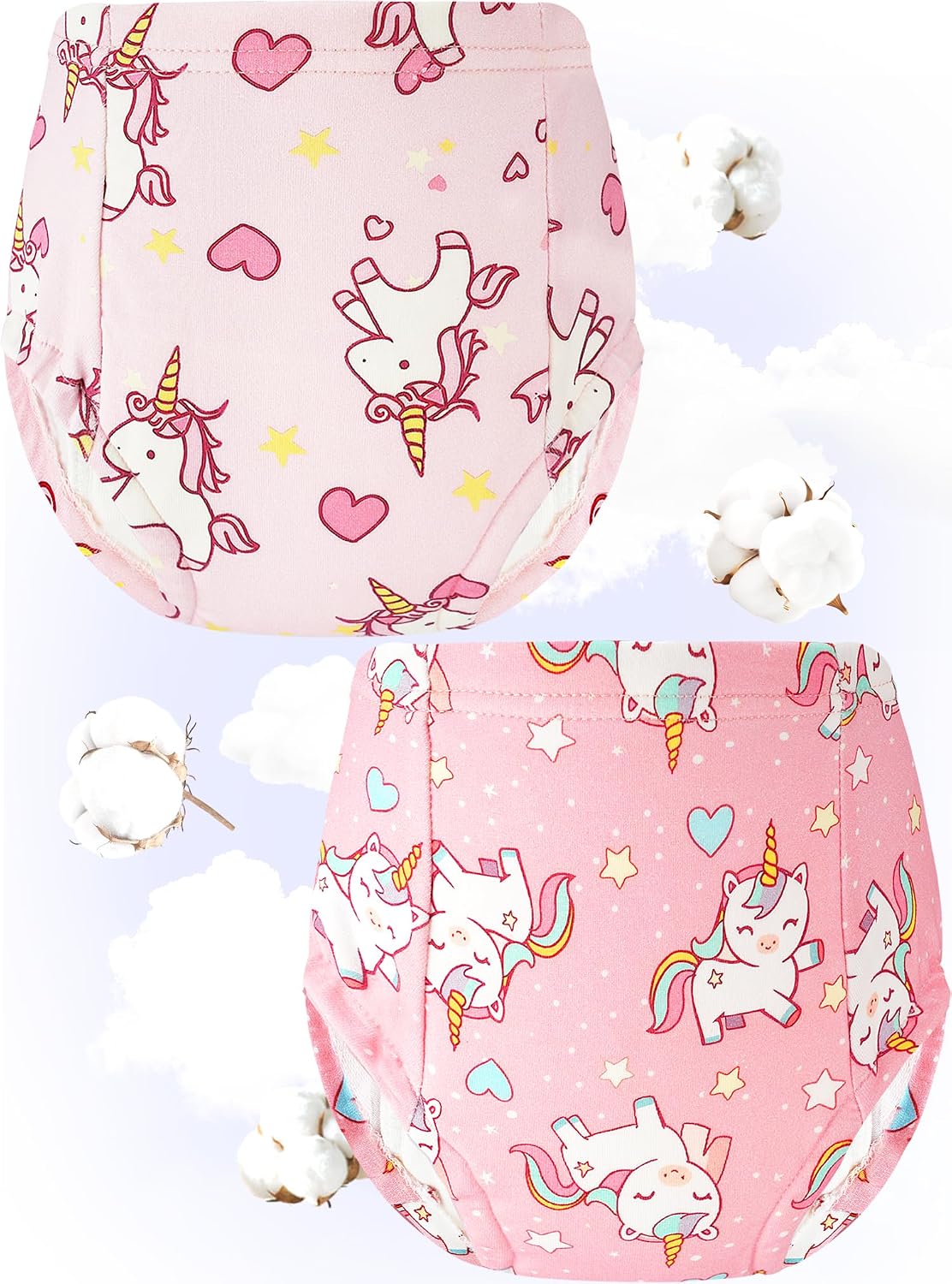 Potty Training Underwear Girls Toddler Pants Up Airy Flower Unicorn 4-5T