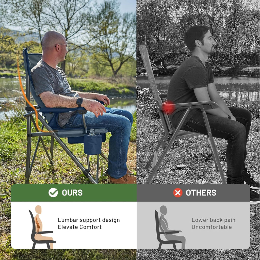 TIMBER RIDGE Oversized Camping Chair 500lbs Lumbar Support High Back