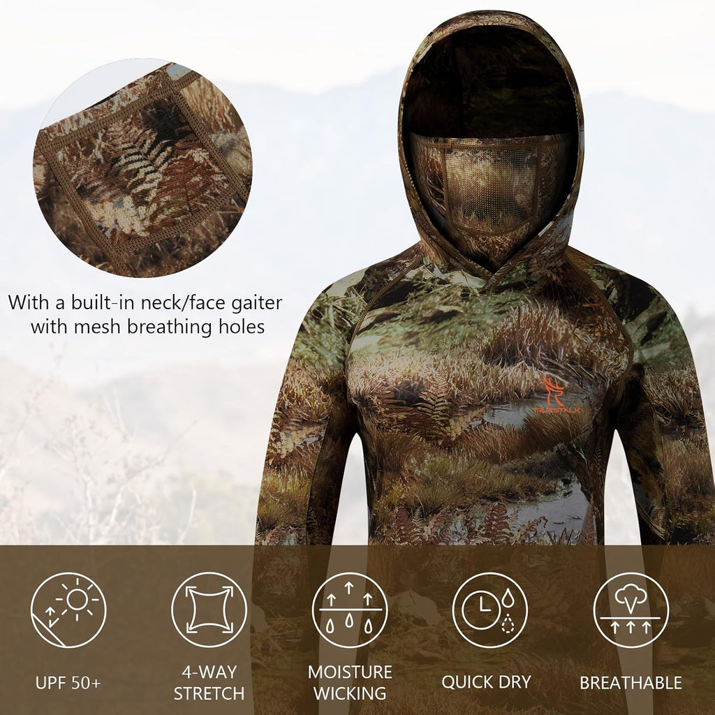 Women’s UPF 50+ Hunting Hoodie Shirt with Face Mask