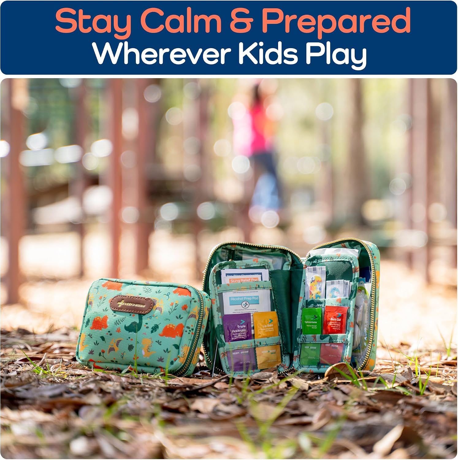 KeepGoing Travel First Aid Kit for Kids, 130 Pc. TSA-Approved Travel Size
