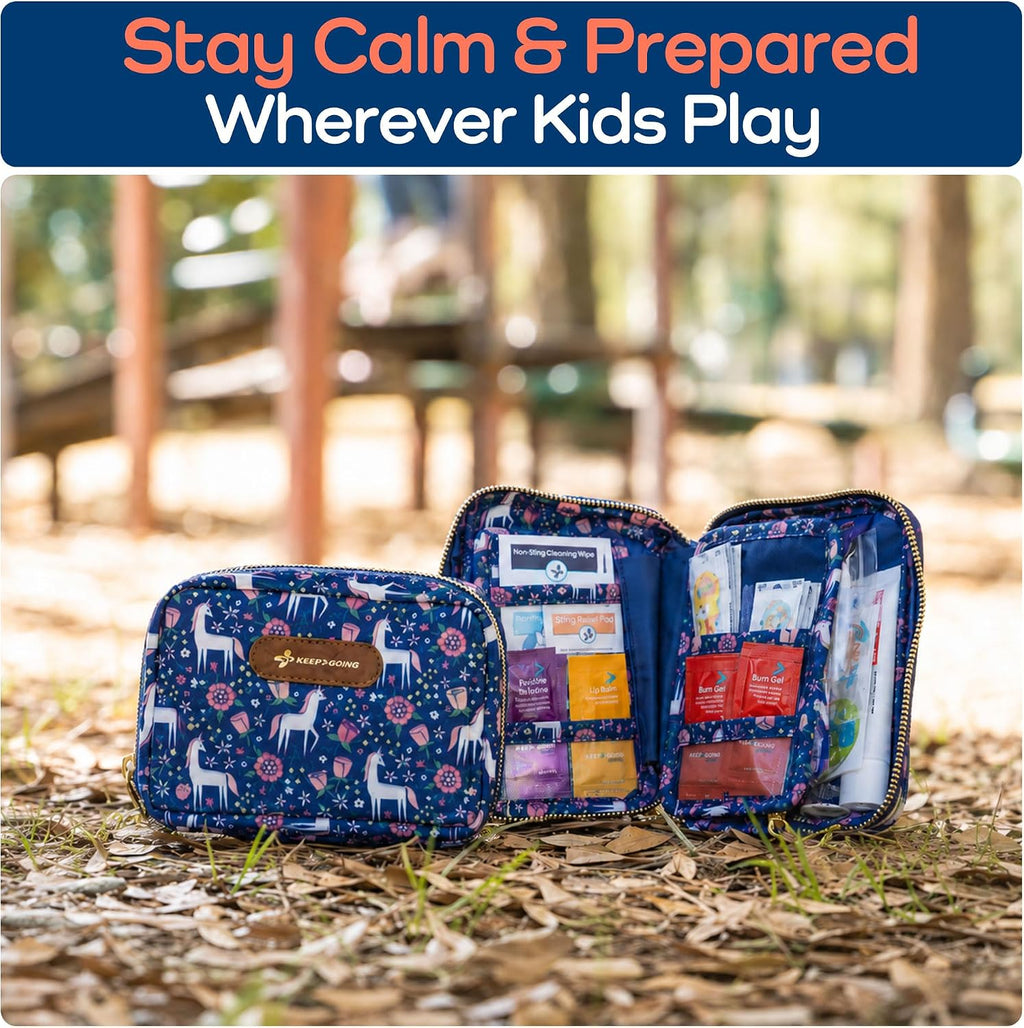 KeepGoing Travel First Aid Kit for Kids, 130 Pc. TSA-Approved Travel Size
