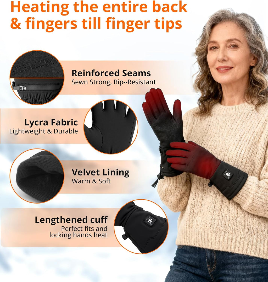 Heated Glove Liners for Women Men - Thin Rechargeable, Touchscreen Compatible, Long-Lasting Warmth for Winter Sports Indoor Outdoor Use