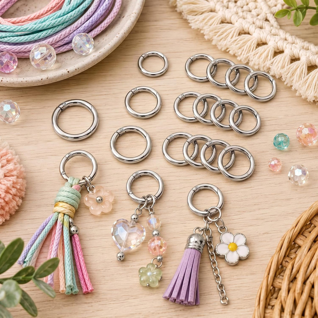 OVRUNS 20PCS Cute Carabiner Keychain Clip Key Ring Snap Hook for Bag Charm