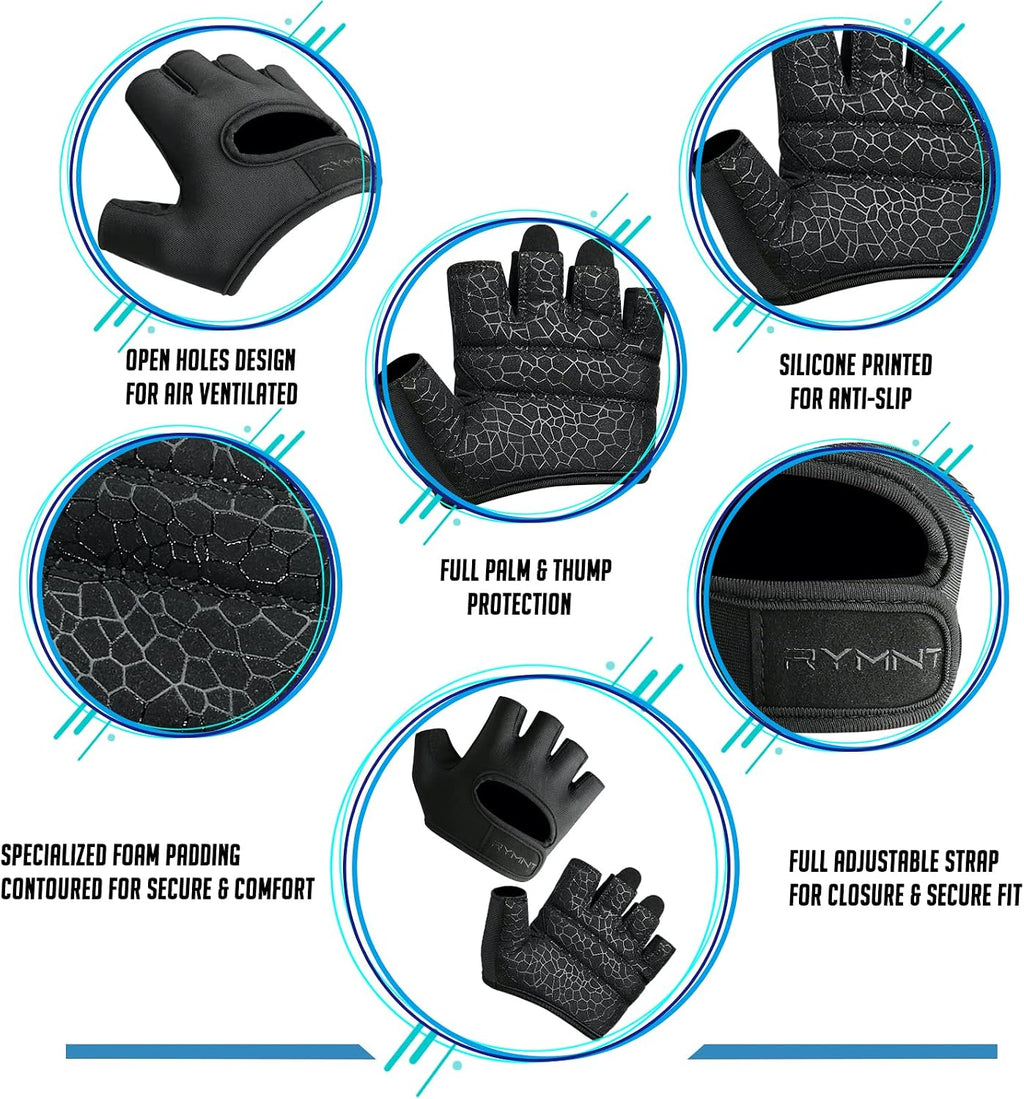 Short Workout Gloves for Women Men, Weight Lifting Gloves Full Palm Pads