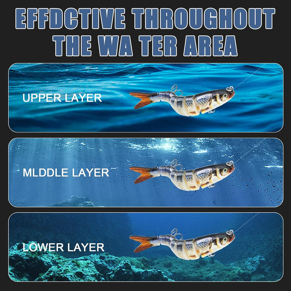 Fishing Lures for Bass Trout Topwater Multi Jointed Swimbaits