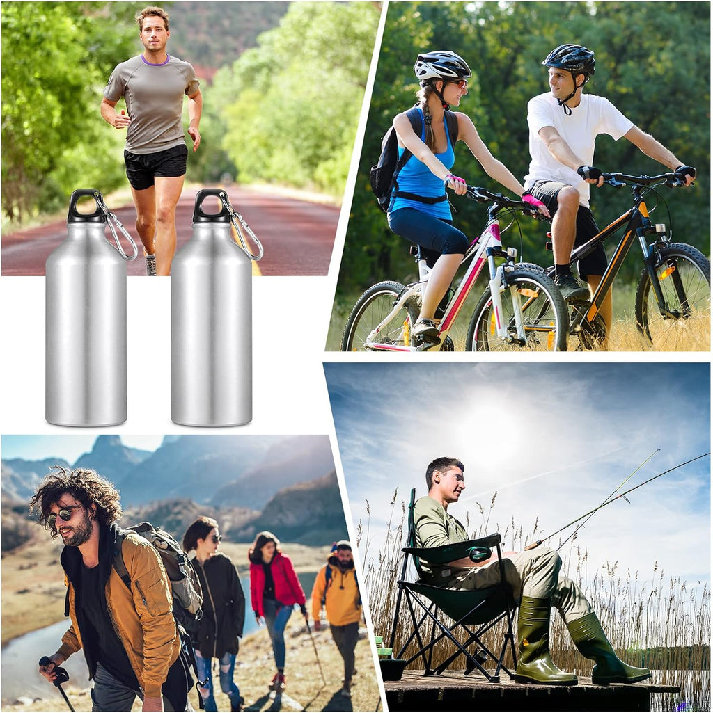 CHENGU 16 Pack Aluminum Water Bottles, 20 oz, Sports Water Bottles, Silver