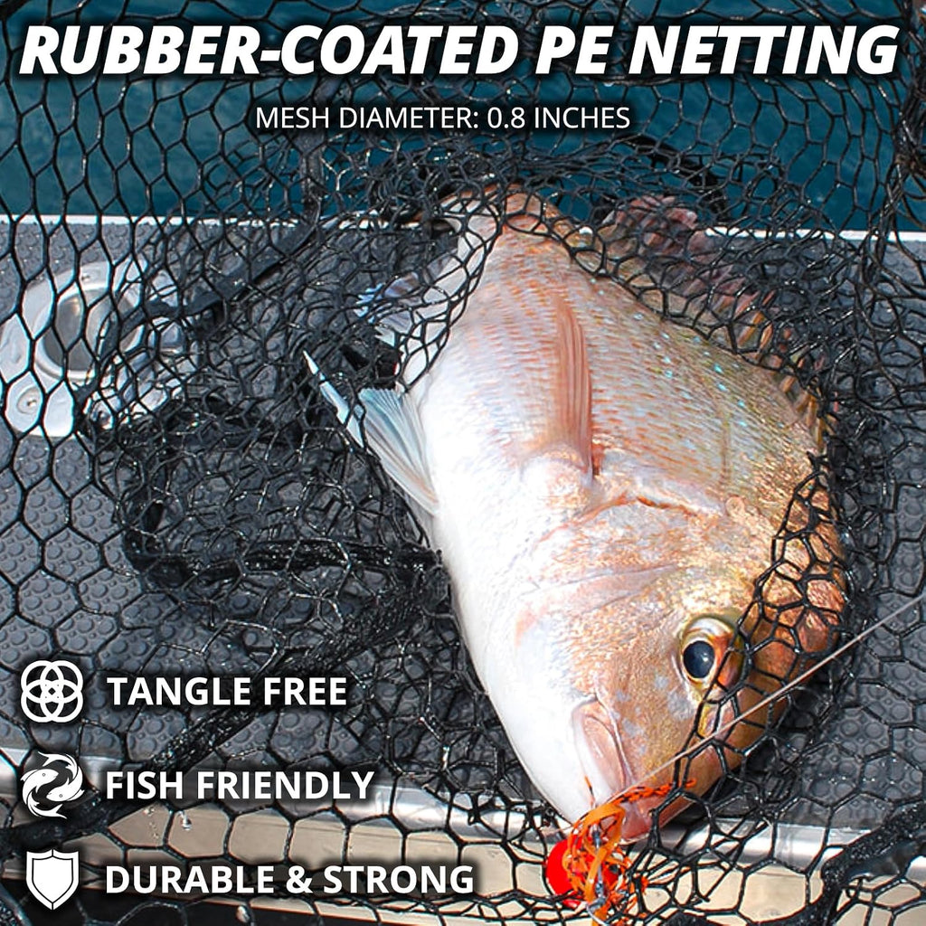 Foldable Long Fishing Net, Large Landing Net with Telescoping Handle