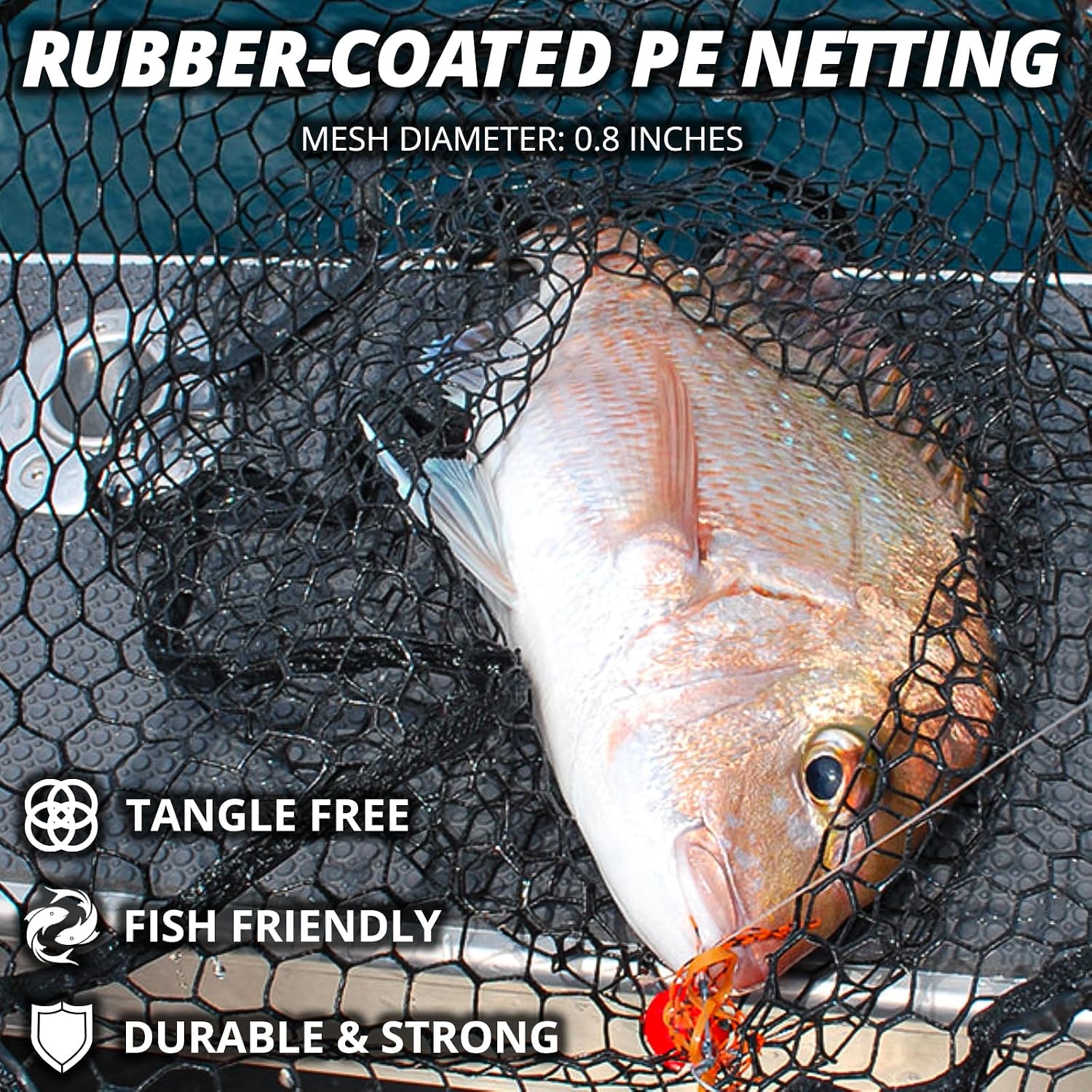 Foldable Long Fishing Net, Large Landing Net with Telescoping Handle
