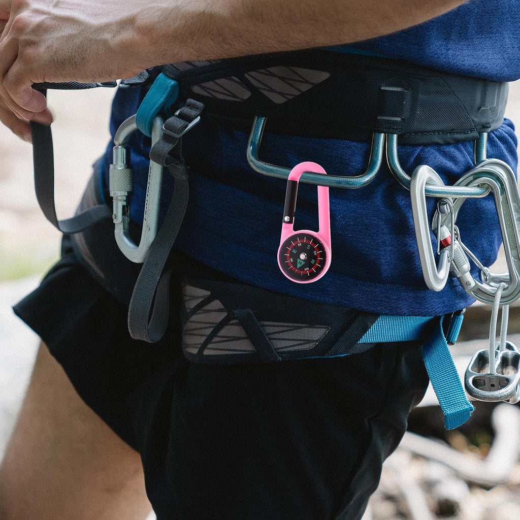 TOYANDONA 10 Pack Mini Pocket Compass with Carabiner Clip Hiking Compass for Camping Survival Outdoor Hiking Gear Keychain 2.55 X 1.14 X 0.39 in