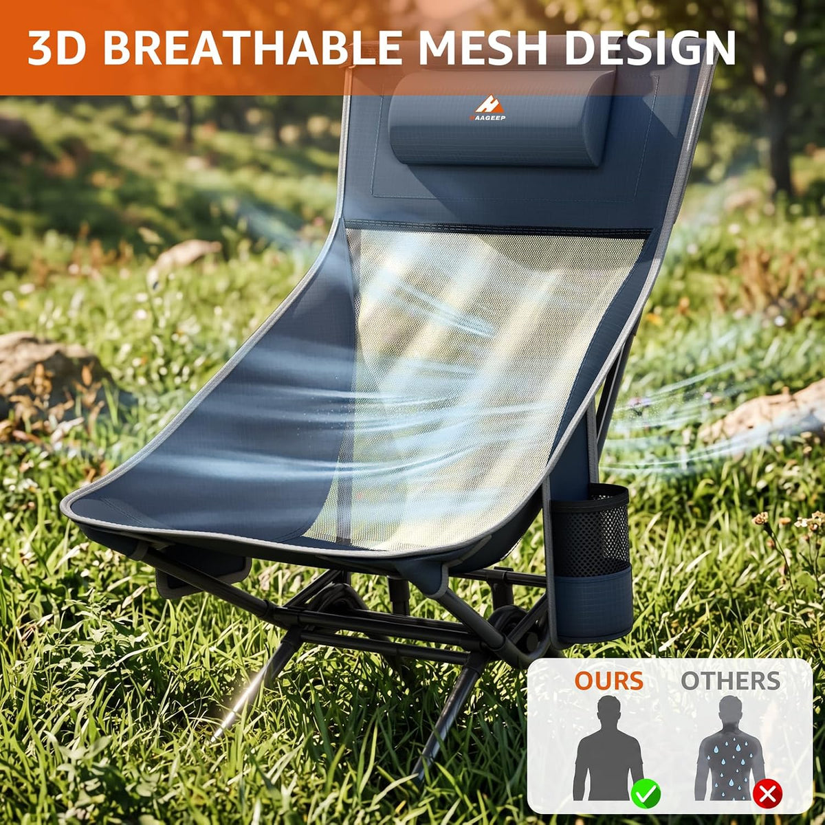 Ultralight Rocking Camping Chair Portable Swinging Moon Chair