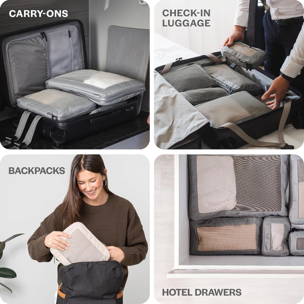 Aerotrunk Compression Packing Cubes for Travel, 6-Pack, Teal