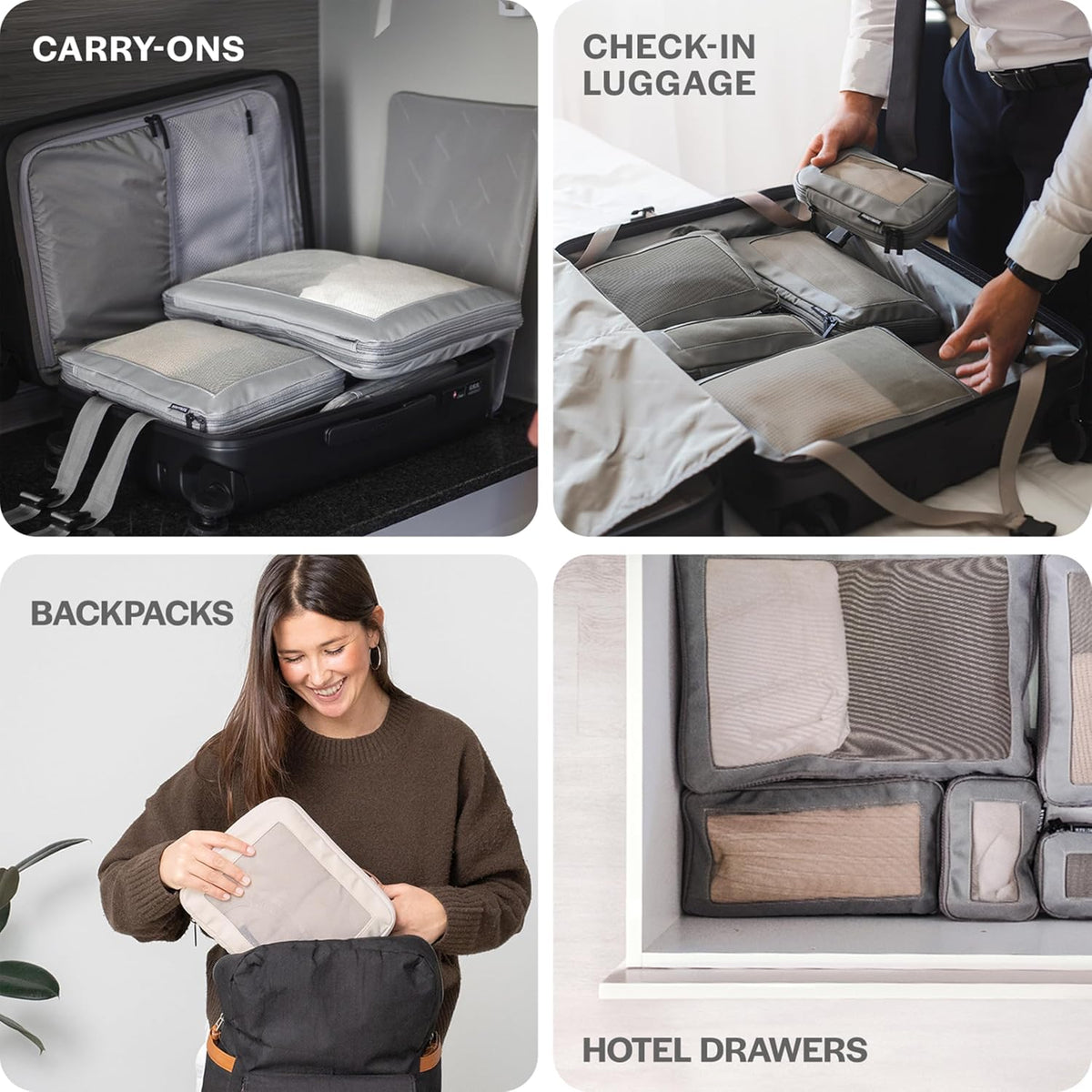 Aerotrunk Compression Packing Cubes for Travel, 6-Pack, Teal