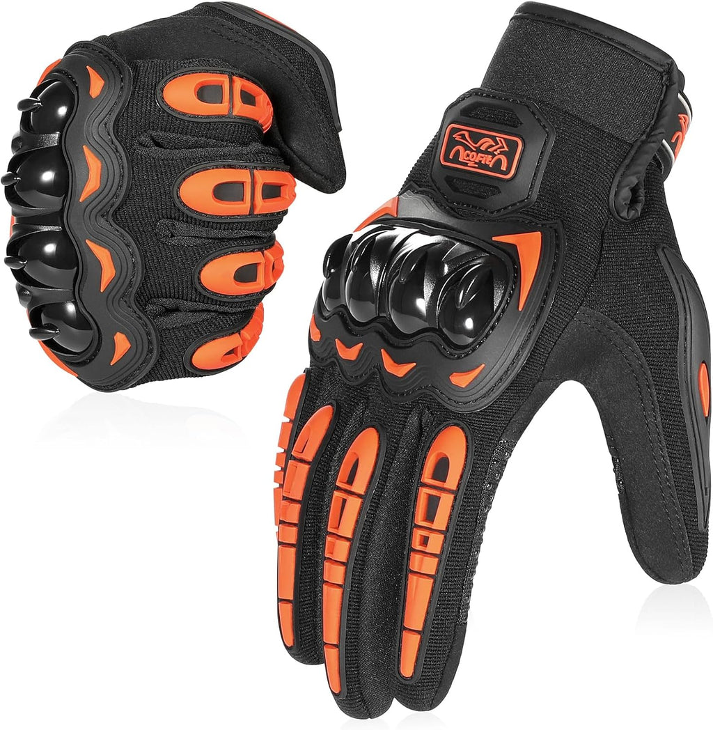 COFIT Motorcycle Gloves Breathable, Touchscreen Motorbike Gloves Anti-Slip with Good Grip Hard Knuckles Protection for Men Women Motocross, BMX ATV MTB Cycling, Road Racing