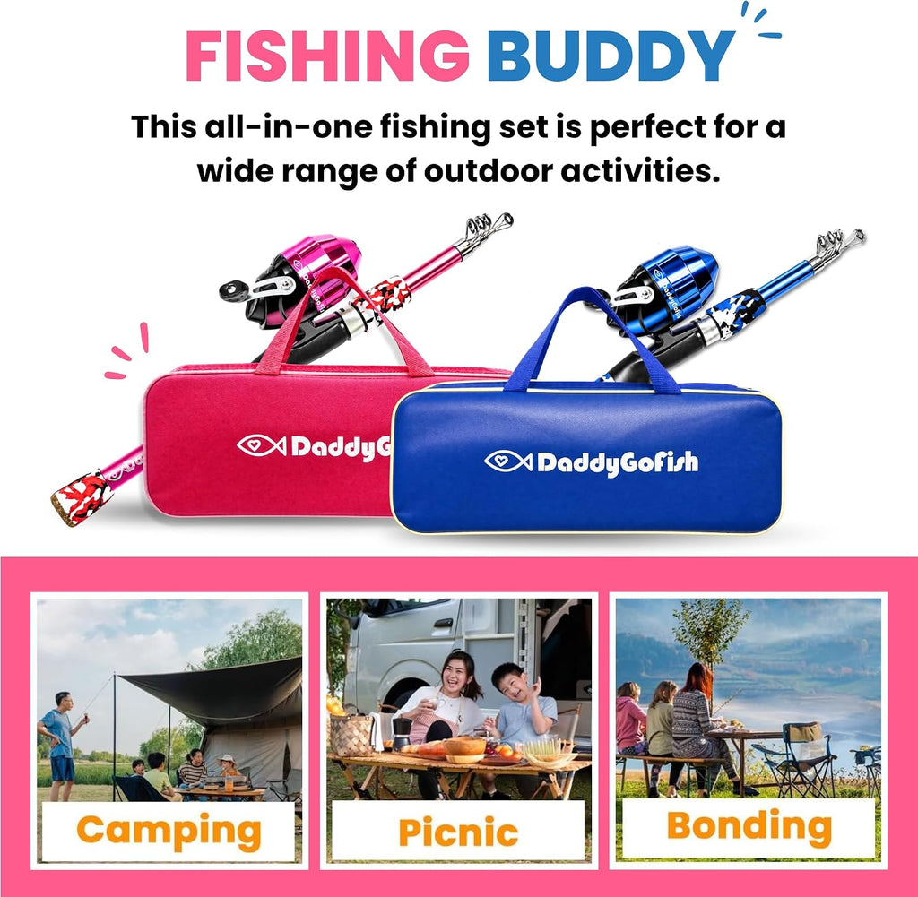 Kids Fishing Pole for Boys, Girls & Youth Age, Toddler Fishing Pole Set Kit