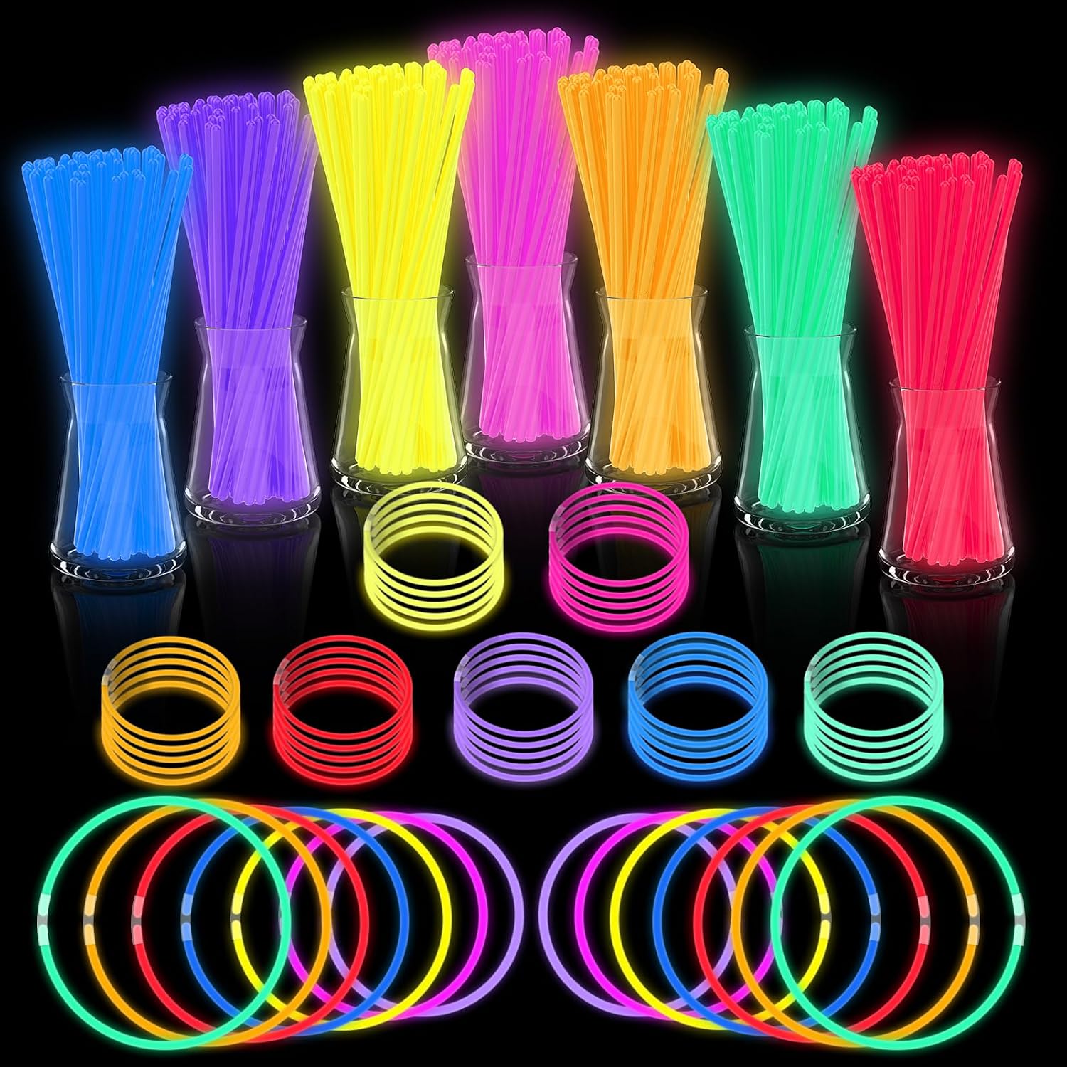 JICUICUI Glow Sticks Bulk Party Pack 500PRO Glow in the Dark Party Supplies