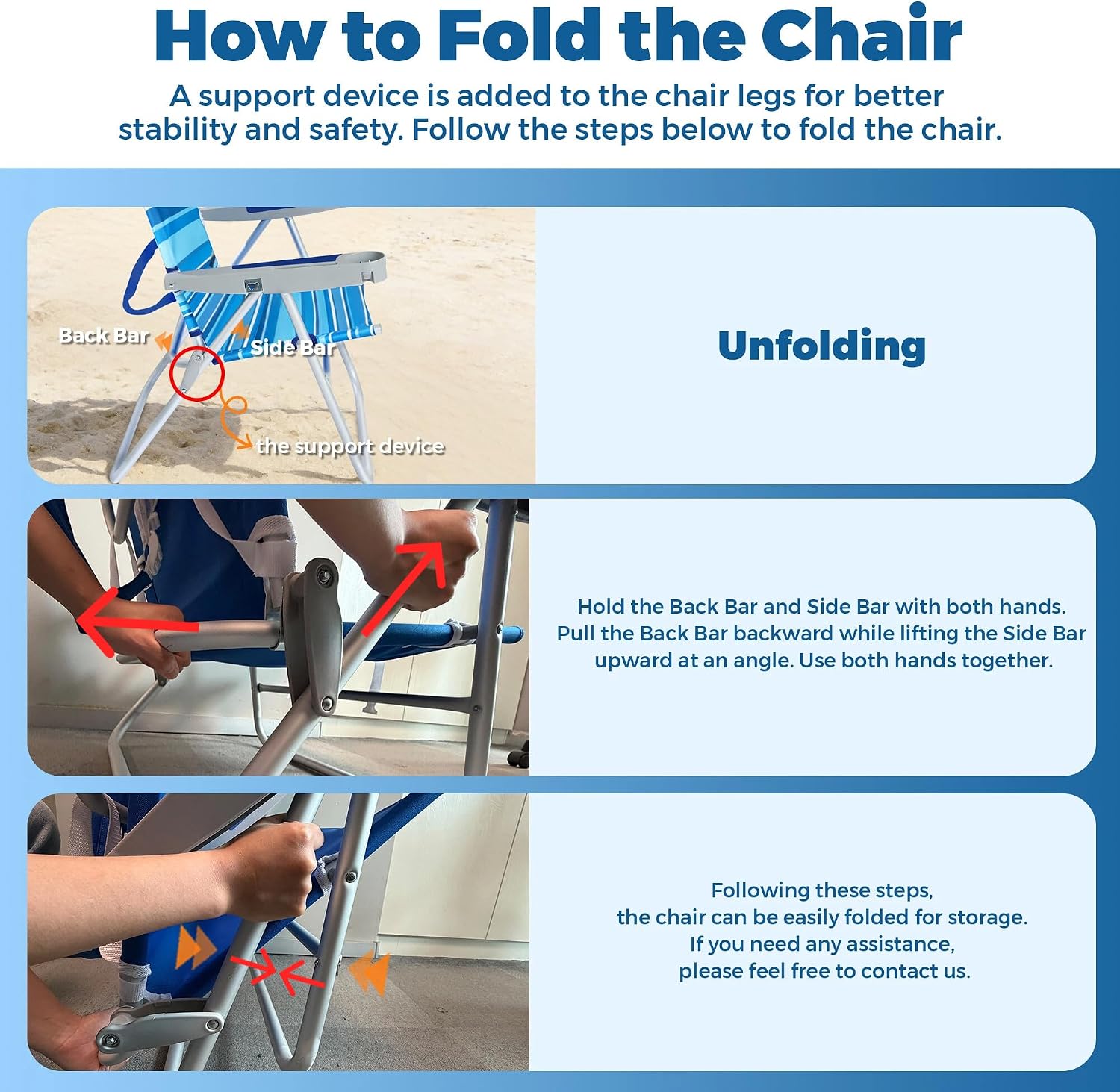SUNNYFEEL Tall Beach Chair for Adults, High Back High Seat Folding Chairs