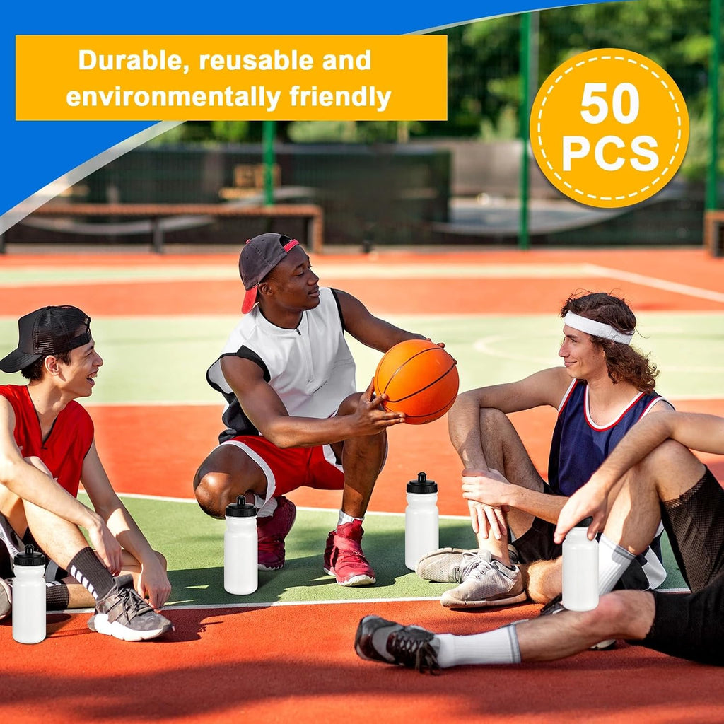 Suclain 50 Pieces Sports Water Bottles 20 oz Water Bottles