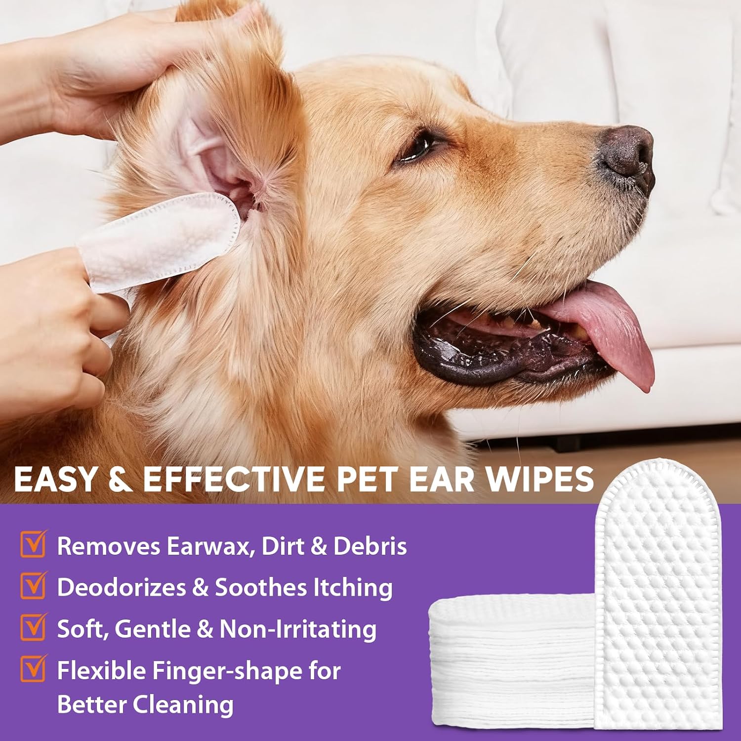 Pjordo Pet Ear Cleaner for Dog & Cat, Natural Formula - Aloe & Witch Hazel