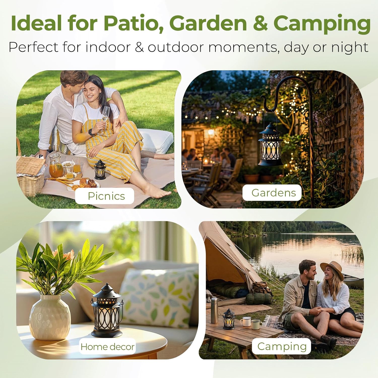 Citronella Candles Outdoor, 2 Pack Citronella Candle Lanterns with Lid