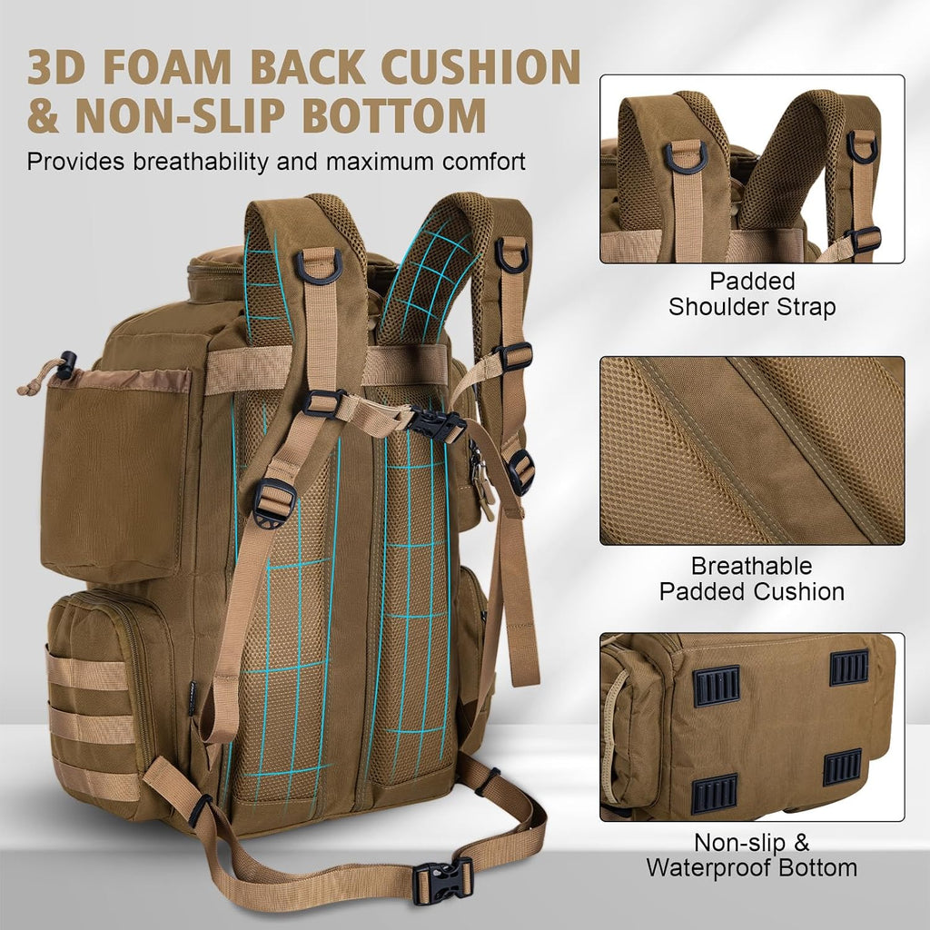 Goture Fishing Tackle Backpack with 2 Rod Holders & Rain Cover