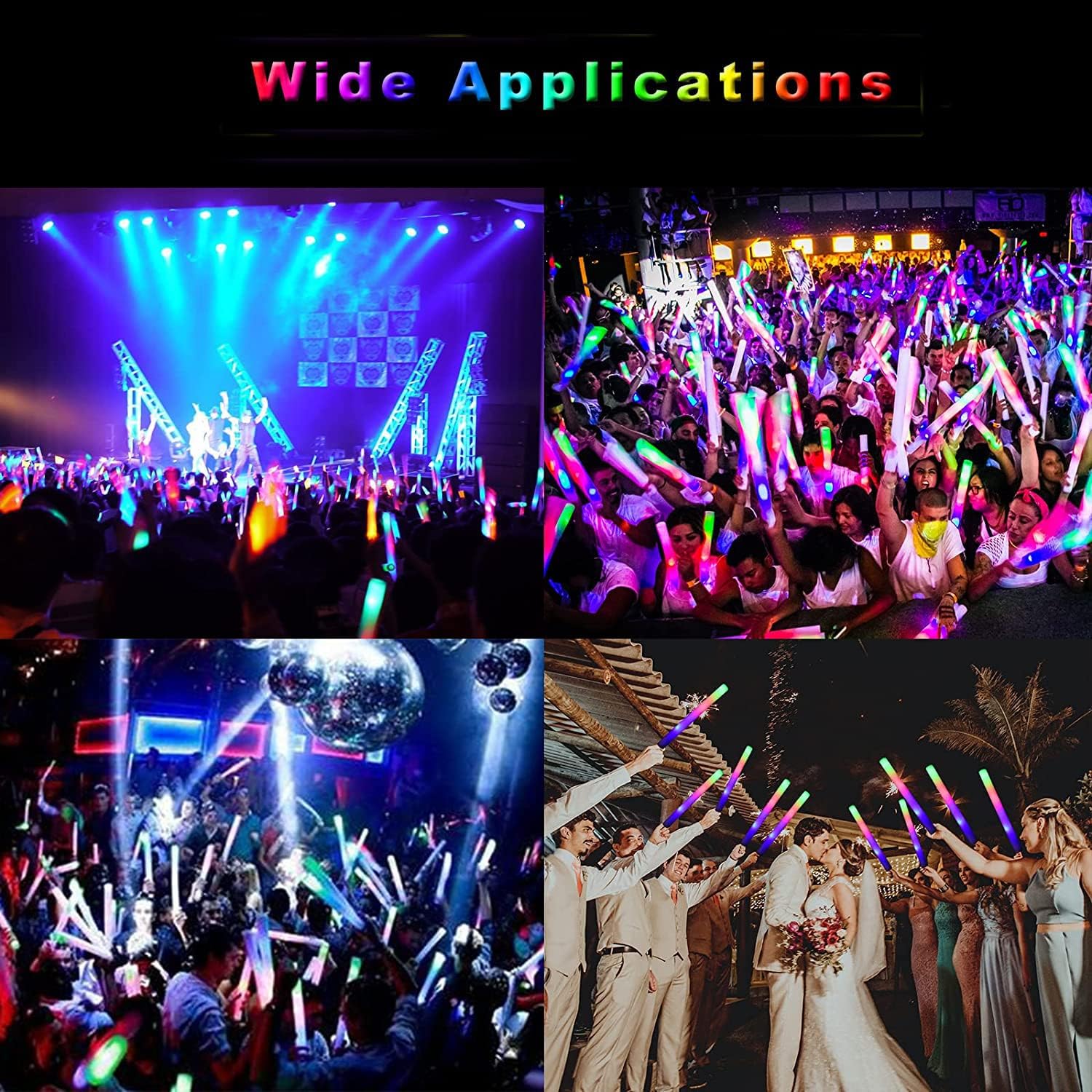 118 PCS LED Foam Glow Sticks Bulk, Light Up Foam Sticks with 3 Modes Flashing, Glow in The Dark Party Supplies, Neon Party Favors Supplies for Wedding Birthday Raves Concert Festivals Sporting Events
