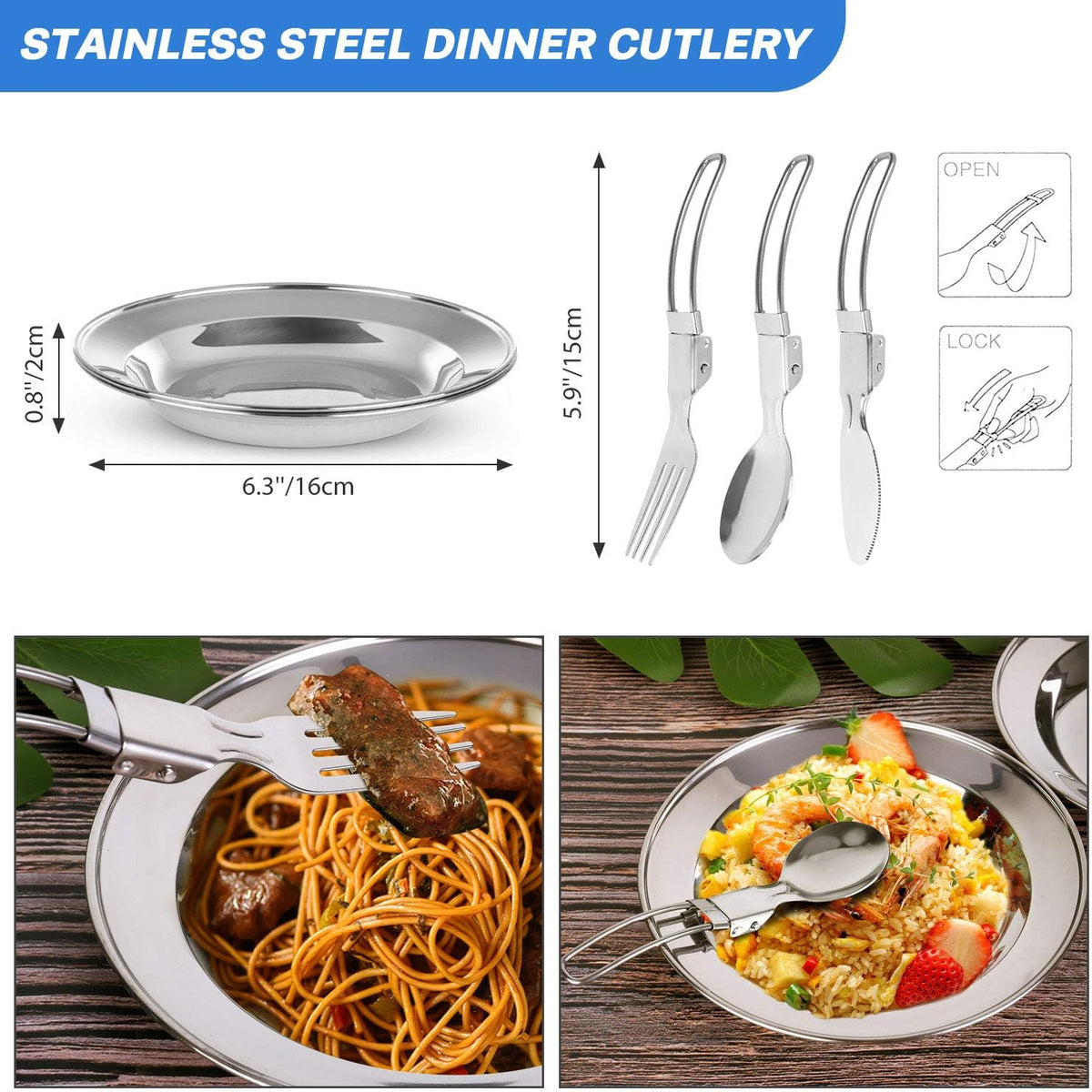 Odoland 15pcs Camping Cookware Mess Kit, Lightweight Pot Pan Kettle Set