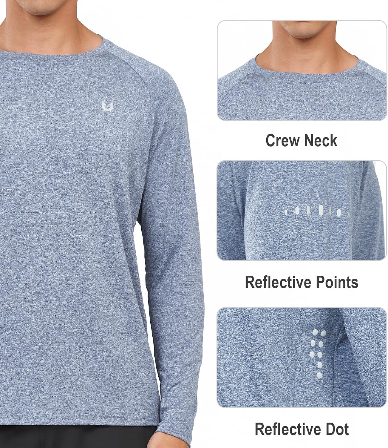 NORTHYARD Men's Sun Protection Shirts UPF 50+ Long Sleeve Running Workout