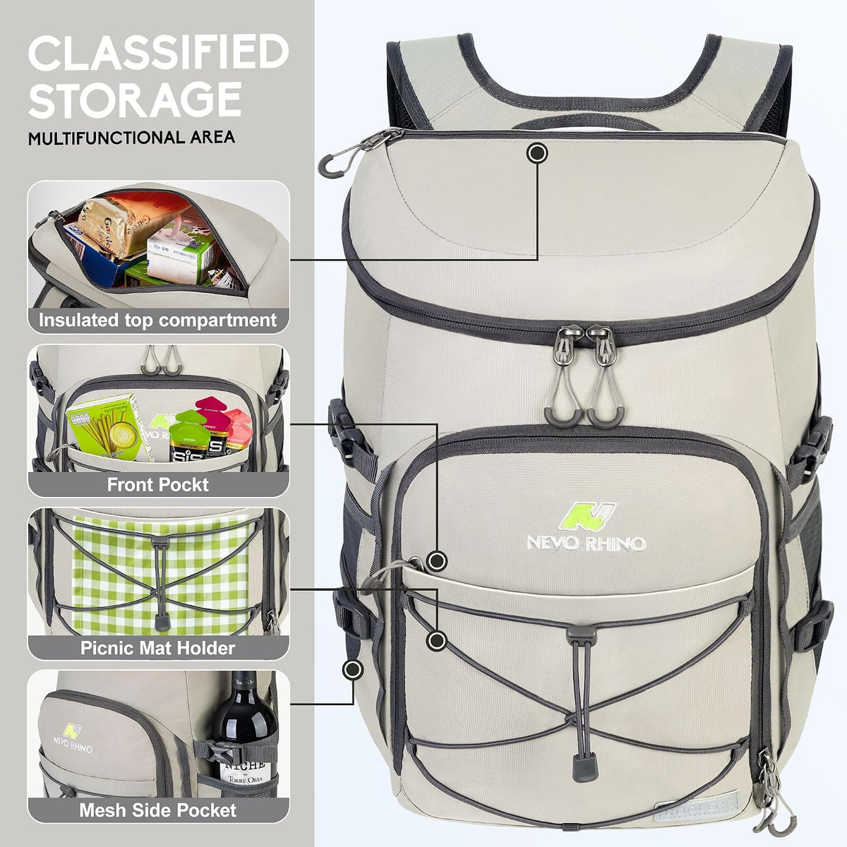 N NEVO RHINO Backpack Coolers Insulated Leak Proof 36/54 Cans
