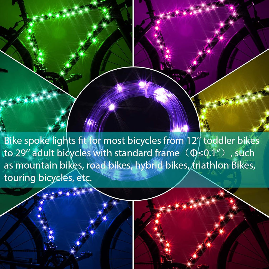 Waybelive LED Bike Wheel and Frame Lights, Waterproof