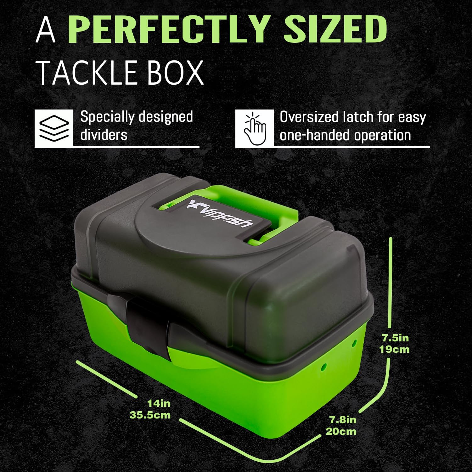 Fishing Tackle Box with Tackle Included Lures, 3-Layer Tackle Kit