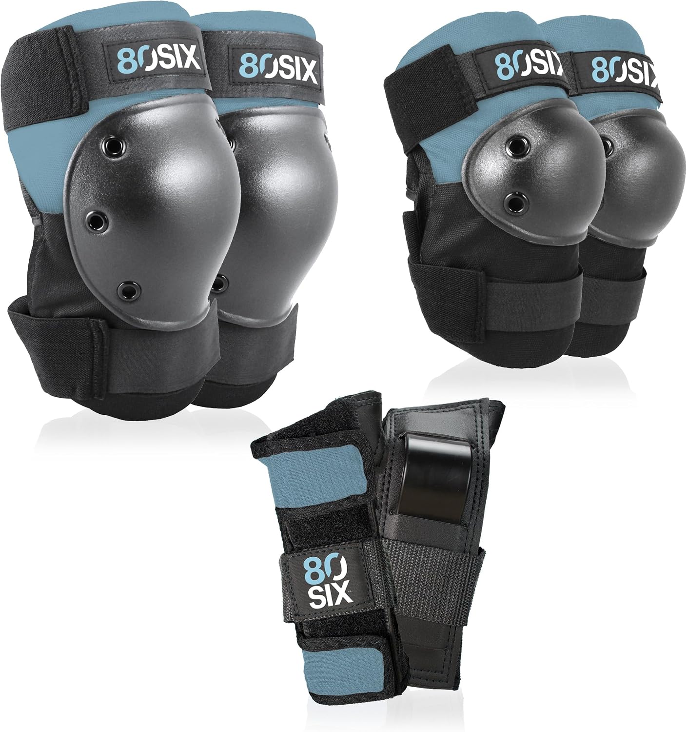 80SIX Multi-Sport Pad Set– Protective Gear for Skateboarding, Biking, Roller Skating, and Scooter