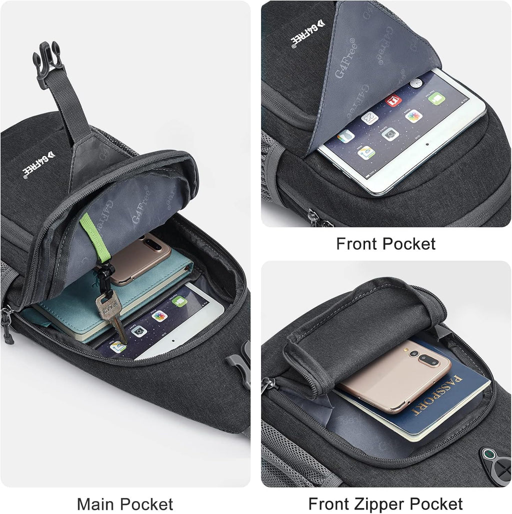 G4Free RFID Sling Bag Crossbody Backpack Small Chest Shoulder Bag Hiking Outdoor