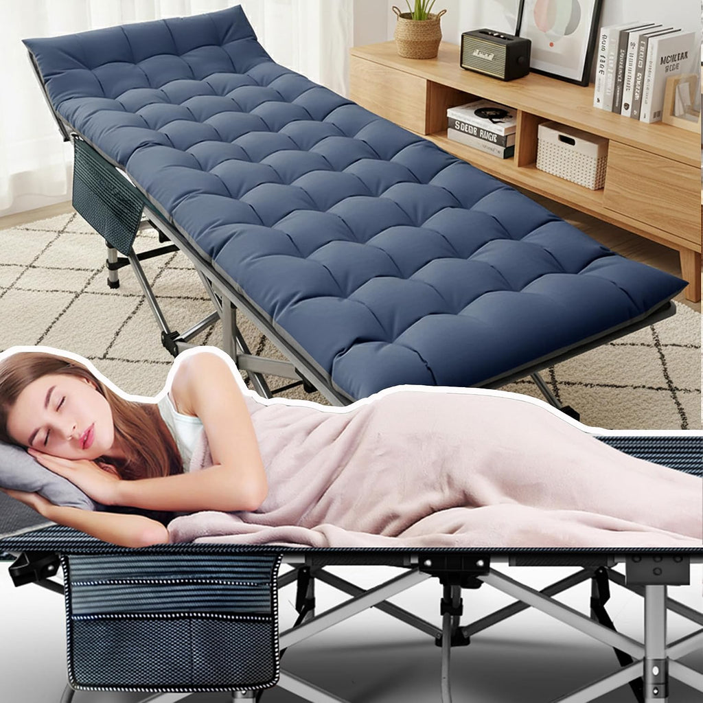 ABORON Camping Cots for Adult, 28" Extra Wide Outdoor Sleeping Bed Cot
