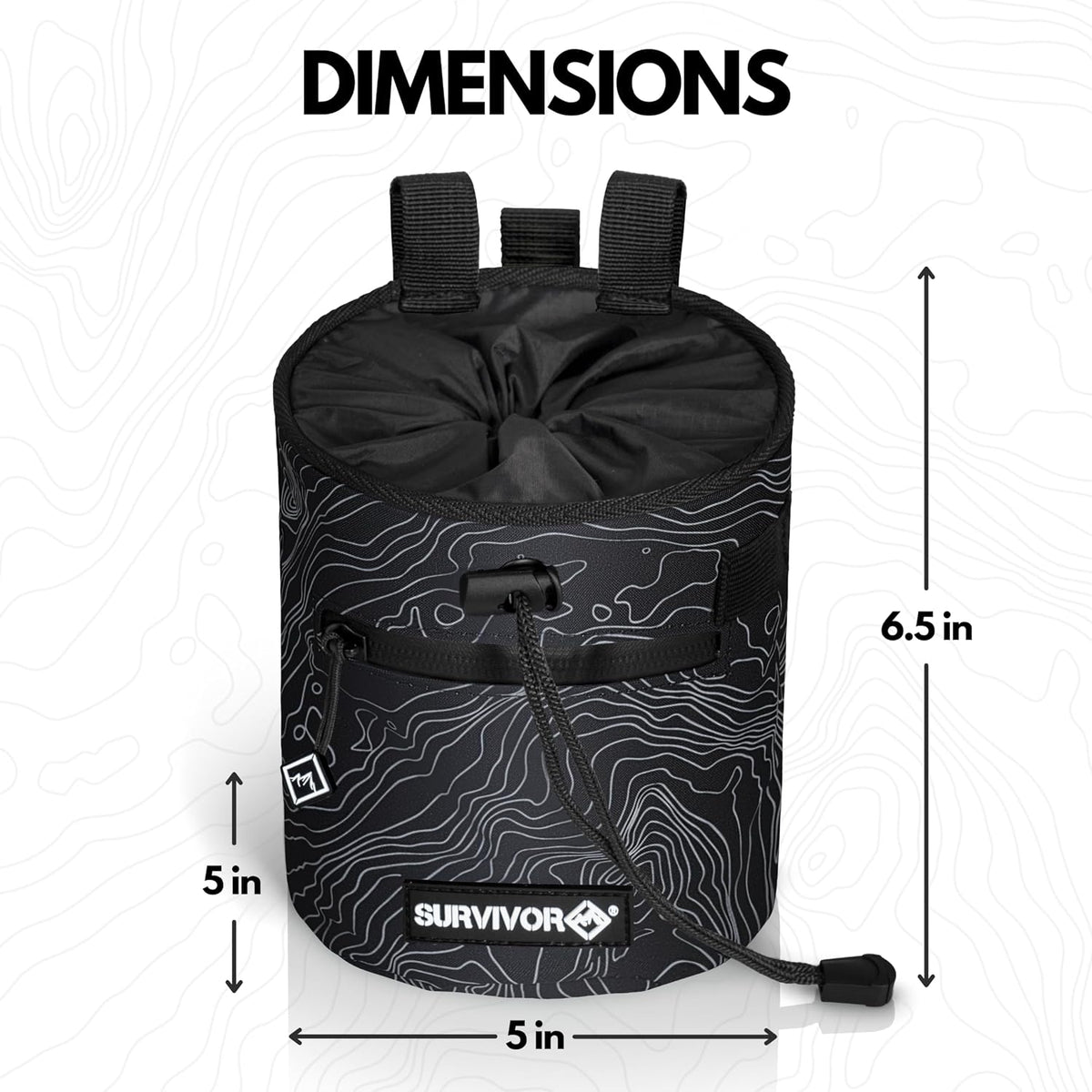 SURVIVOR Chalk Bag for Rock Climbing, Bouldering, Weightlifting, and More
