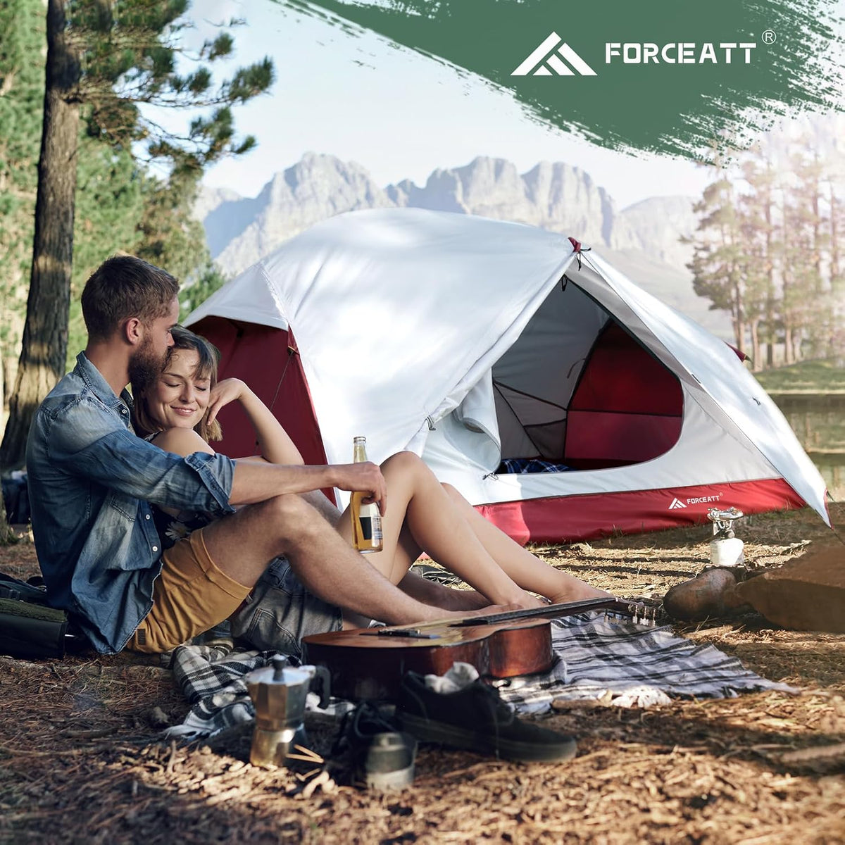Forceatt Tent for 2 and 3 Person is Waterproof and Windproof, Camping Tent for 3 to 4 Seasons,Lightweight Aluminum Pole Backpacking Tent Can be Set Up Quickly,Great for Hiking